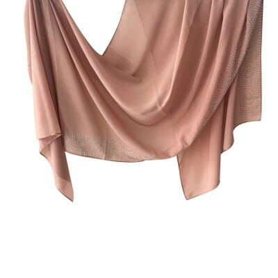 Echarpe Rosa Nude Com Glitter (SKU 5647)