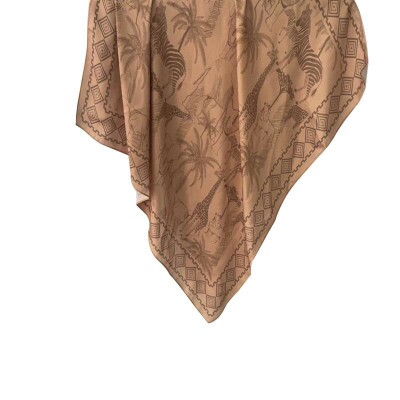 Len�o Safari Bege e Marrom Toque de Seda (SKU 9083)