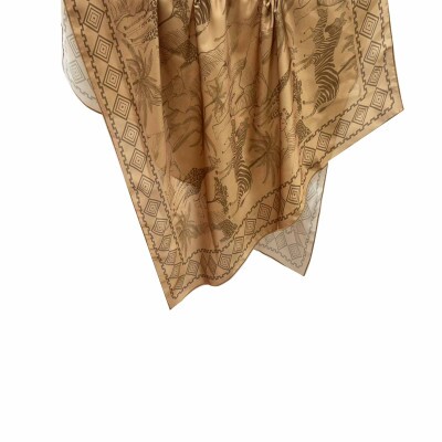 Len�o Safari Bege e Marrom Toque de Seda (SKU 9083)