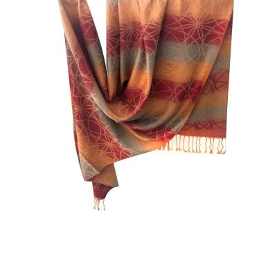 pashmina arabesco terra cota e vermelha 9127