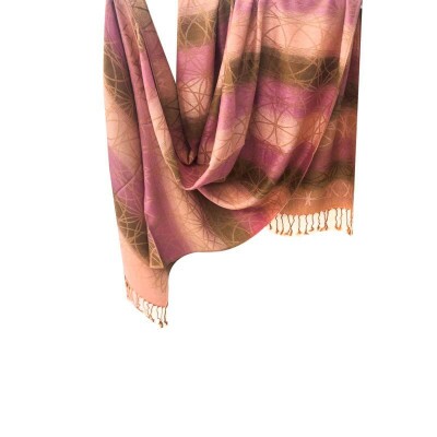 pashmina arabesco lilas e rosa 9131