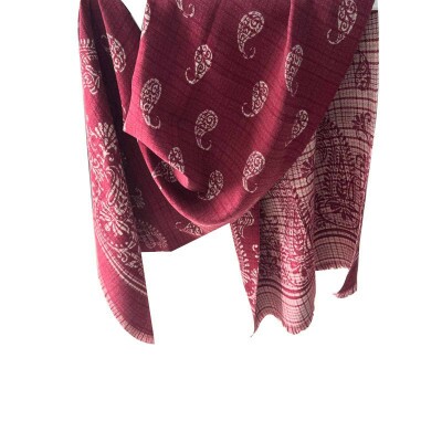 cachecol cash vinho e creme 9120