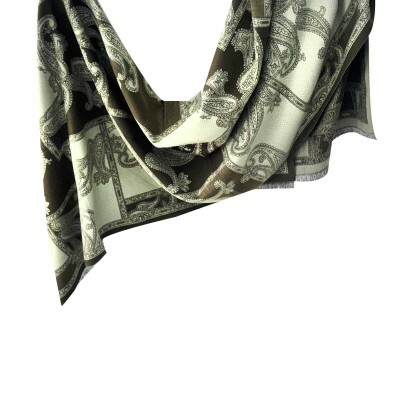 pashmina cash verde e creme 9104.