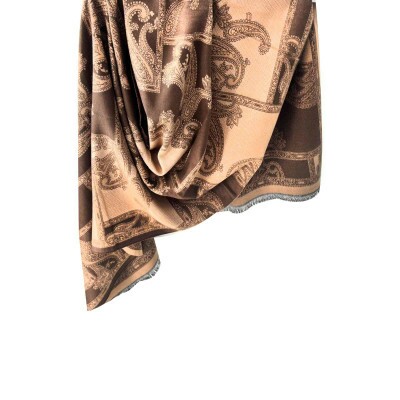 pashmina cash marrom e bege 9101