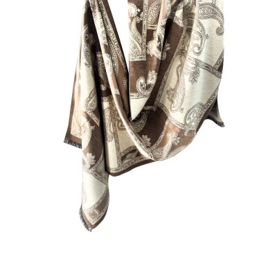 pashmina cash bege escura e off 9100