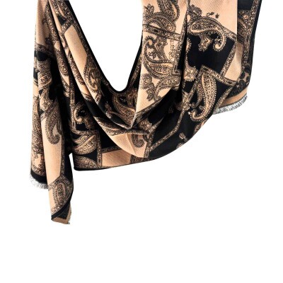 pashmina cash bege e preto 9099