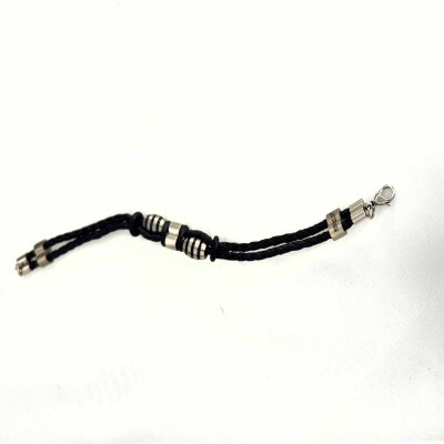 Pulseira Couro Torcido Preto (SKU 975)