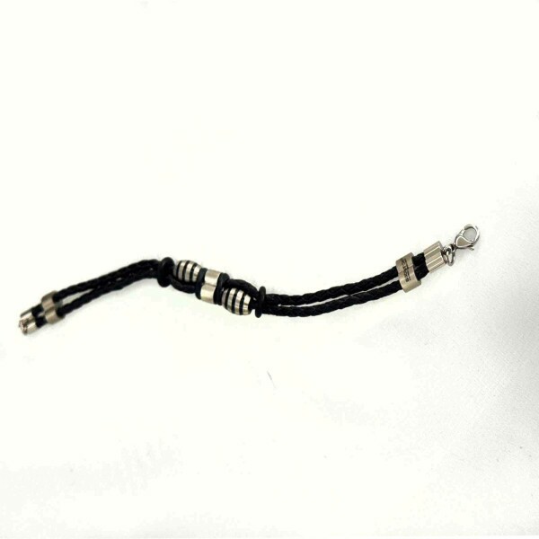 Pulseira Couro Torcido Preto (SKU 975)