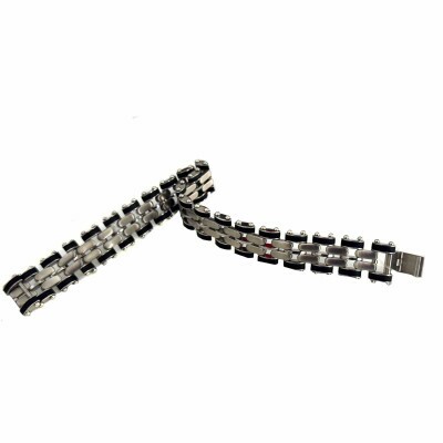 Pulseira A�o Elos Preto (SKU 985)