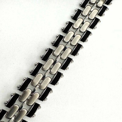 Pulseira A�o Elos Preto (SKU 985)