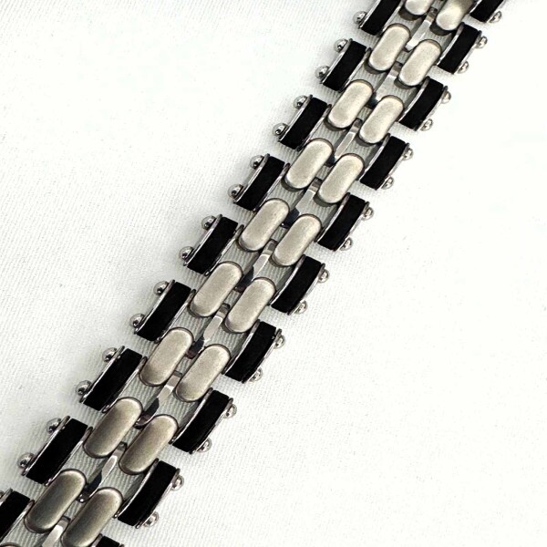 Pulseira A�o Elos Preto (SKU 985)