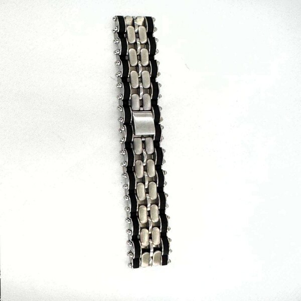 Pulseira A�o Elos Preto (SKU 985)