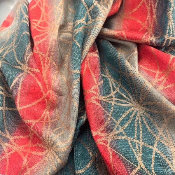 pashmina arabesco verde e vermelha 9128