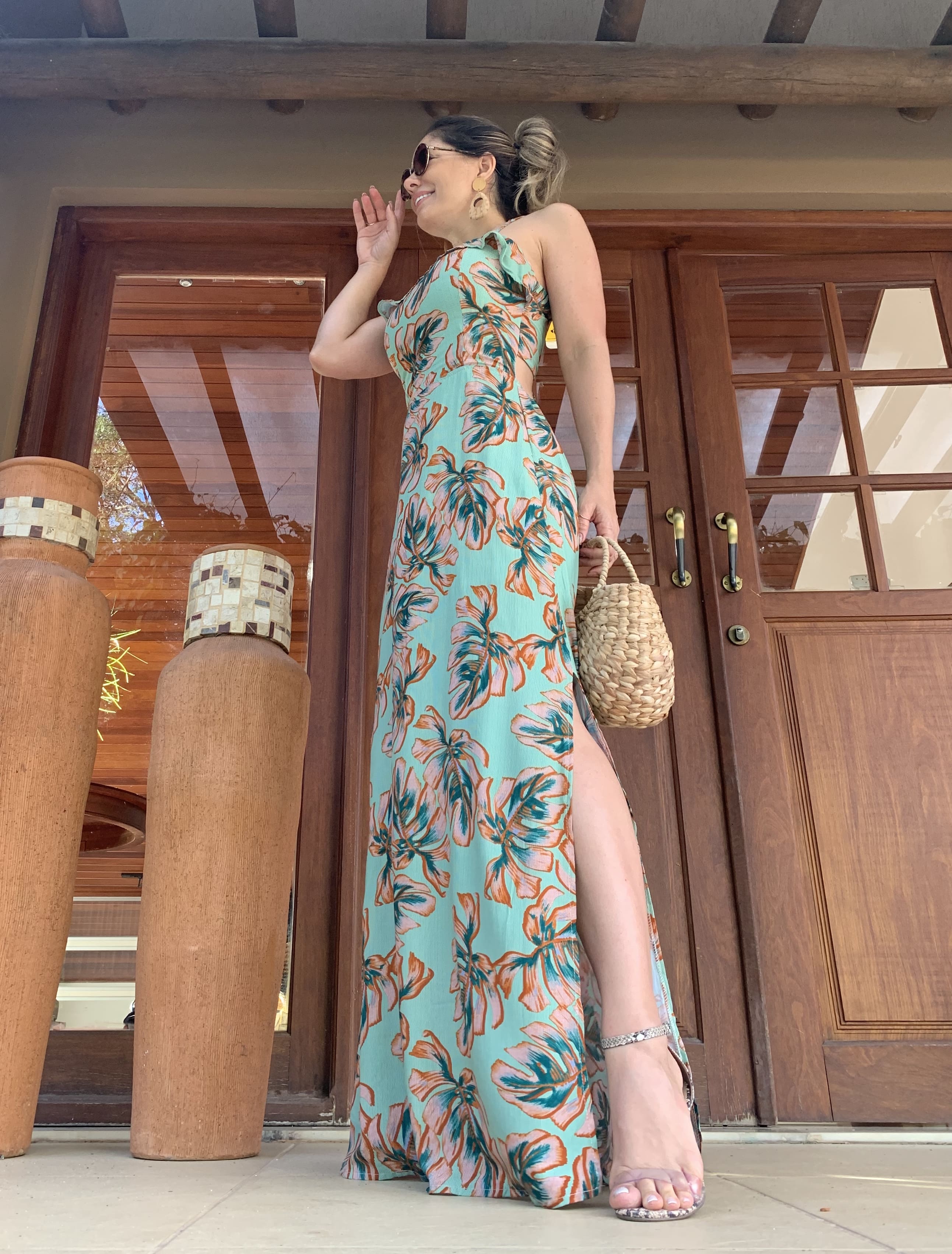 vestidos longos estampados de viscose
