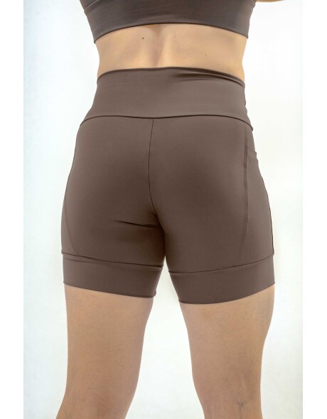 SHORTS DE CORRIDA AUTHENTIC MARROM 2 BOLSOS-500ML- BRINDE FAIXA DE CABE�A MARROM
