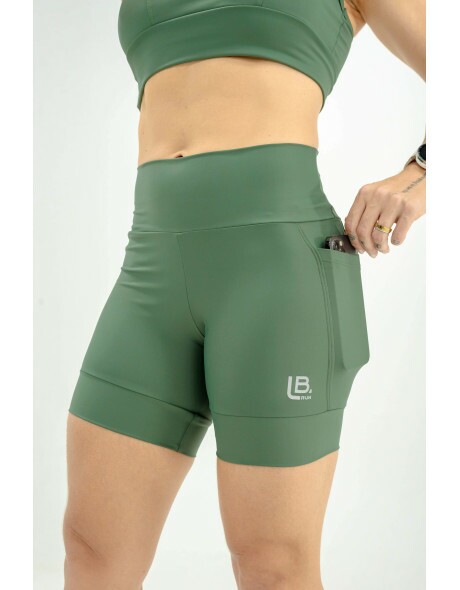 SHORTS DE CORRIDA AUTHENTIC VERDE 2 BOLSOS-500ML- BRINDE FAIXA DE CABE�A VERDE