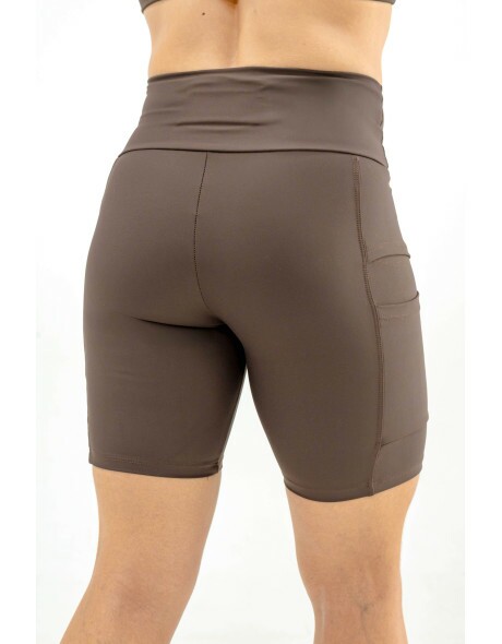 BERMUDA DE CORRIDA FEMININA PULSE ONE MARROM-5 BOLSOS- BRINDE FAIXA DE CABE�A MARROM