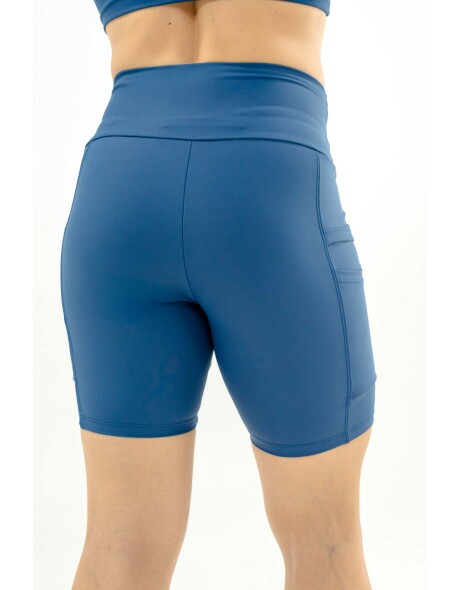 BERMUDA DE CORRIDA FEMININA PULSE ONE MARINHO-5 BOLSOS- BRINDE FAIXA DE CABELO MARINHO