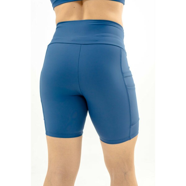 BERMUDA DE CORRIDA FEMININA PULSE ONE MARINHO-5 BOLSOS- BRINDE FAIXA DE CABELO MARINHO