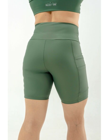 BERMUDA DE CORRIDA FEMININA PULSE ONE VERDE-5 BOLSOS-BRINDE FAIXA DE CABELO VERDE