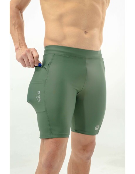 BERMUDA DE CORRIDA MASCULINA PULSE ONE VERDE -3 BOLSOS 750ML O MAIOR DA CATEGORIA