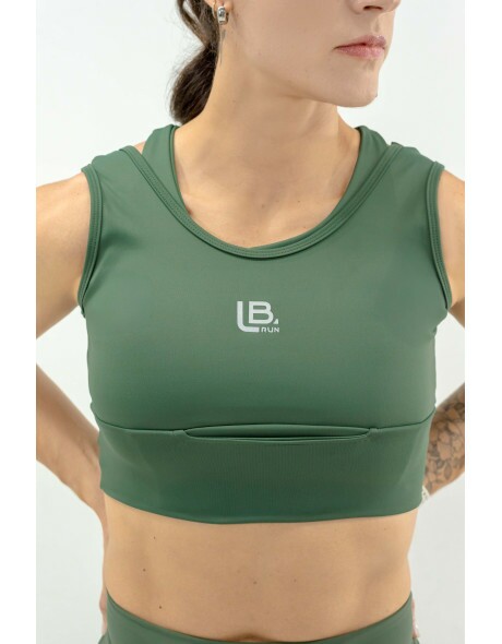 TOP DE CORRIDA PULSE ONE VERDE -1 BOLSO-BRINDE FAIXA DE CABE�A VERDE