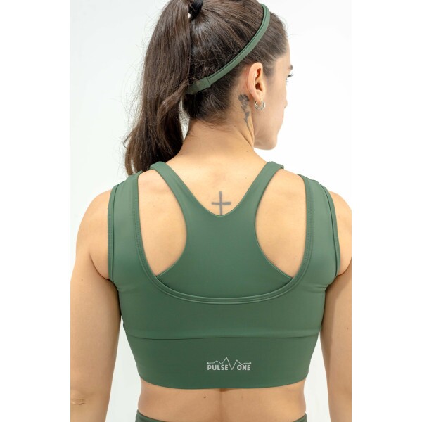 TOP DE CORRIDA PULSE ONE VERDE -1 BOLSO-BRINDE FAIXA DE CABE�A VERDE