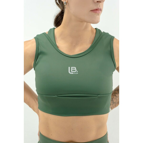 TOP DE CORRIDA PULSE ONE VERDE -1 BOLSO-BRINDE FAIXA DE CABE�A VERDE