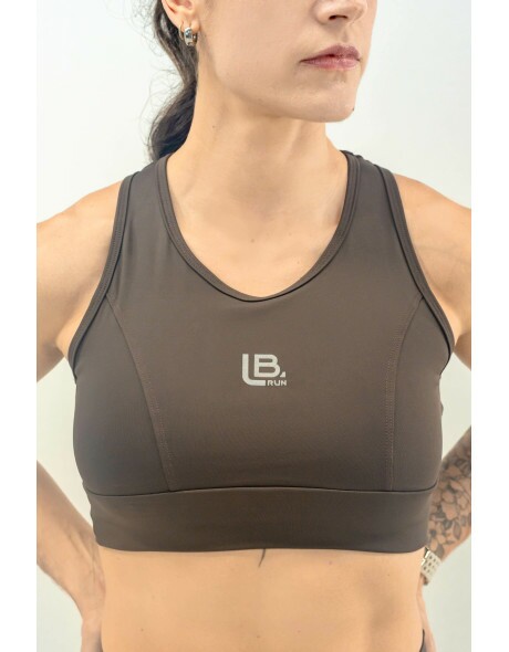 TOP DE CORRIDA LB RUN NEW MARROM - BRINDE FAIXA DE CABE�A MARROM