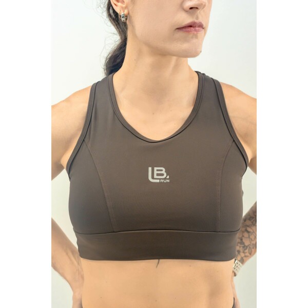 TOP DE CORRIDA LB RUN NEW MARROM - BRINDE FAIXA DE CABE�A MARROM