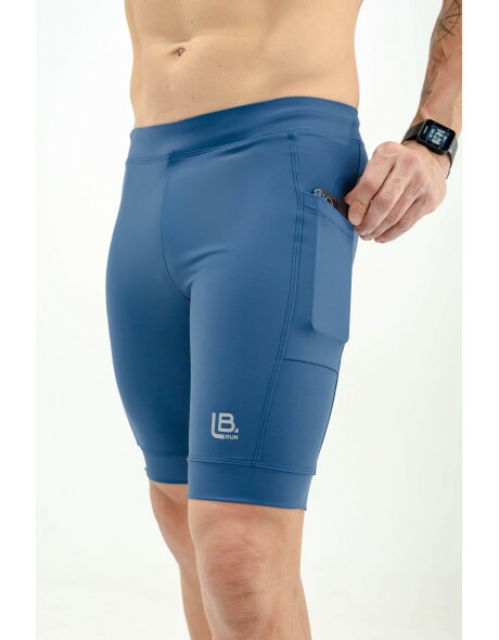 BERMUDA DE CORRIDA MASCULINA STREET RACE MARINHO - 2 BOLSOS 500ML
