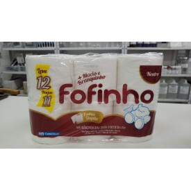 PAPEL HIGIENICO FOFINHO FOLHA DUPLA NEUTRO 30 M C/ 12 ROLOS