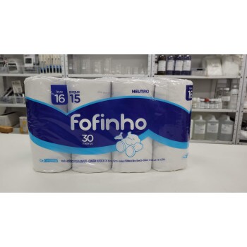 PAPEL HIGIENICO FOFINHO FOLHA SIMPLES NEUTRO 30 M C/ 16 ROLOS