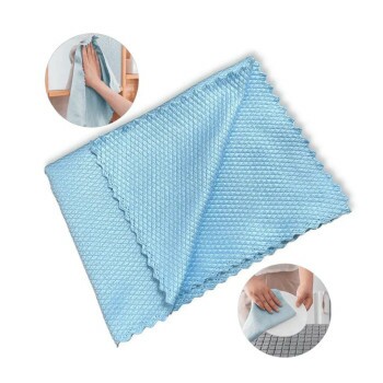 TOALHA ESCAMA DE PEIXE GRANDE 38x60 AZUL 260GSM