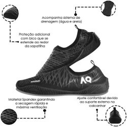 Sapatilha Aqurun Aqutica - Preto