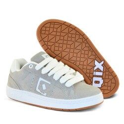 TENIS QIX COMBAT SUEDE CINZA BRANCO NATURAL