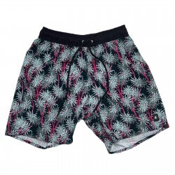 Shorts Praia Surfly SH9027 - Black Flowers