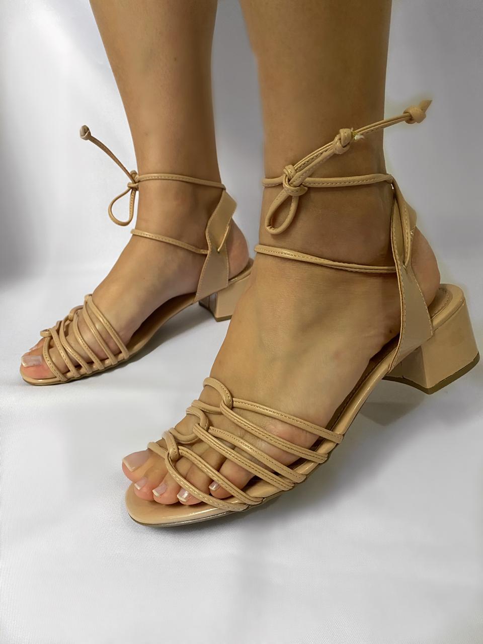 sandalia salto bloco baixo