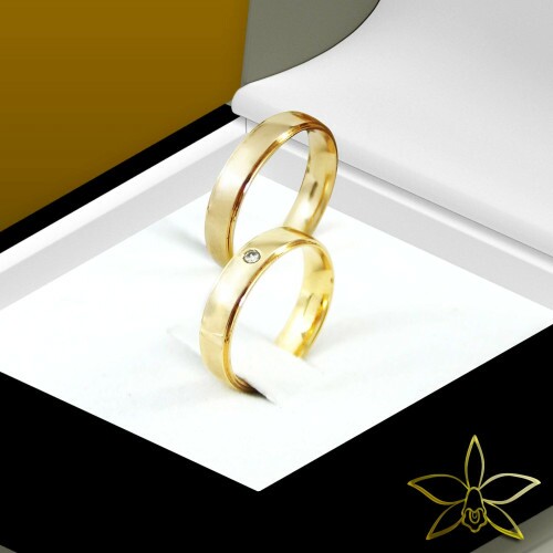 Par de Aliana Gold Comfort Curve 45 Shine 10k