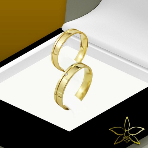Par de Aliana Gold Comfort Plane 40 Shine 10k