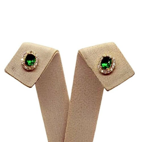 Brinco Dourado Zircnia Verde
