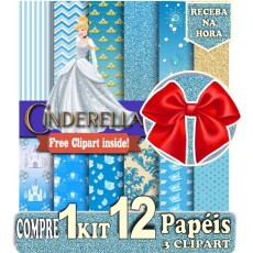 Cinderela Papel Digital Personagens Scrapbook Brinde
