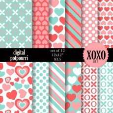 Kit Papel Digital Xoxo Potpoarri Rosa E Branco +brinde