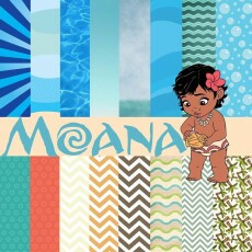 3 Kits, 151 Itens, Moana Personagem Papel Digital Elementos