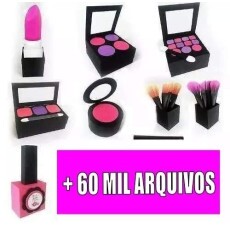 Make Maquiagem Beauty Arquivo De Corte Silhouette + Brindes