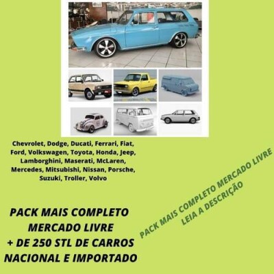 Maior Pack Arquivo Stl De Carros P/impress�o 3d Nacional