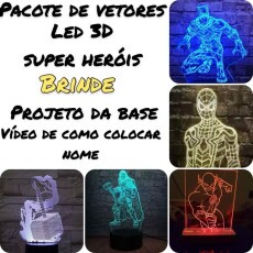 Arquivos Cnc Laser Lumin�rias Led 3d Super Herois Router