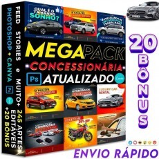 Pack 240 Artes Editveis Para Venda De Carros Concessionria