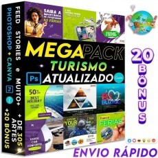 Pack Designer Para Turismo 293 Artes Editveis + 15 Brindes