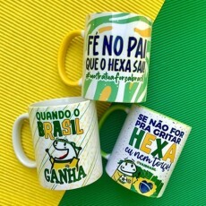 Pacote Arte Caneca Brasil Flork Torcedor 15 Arquivo Editvel
